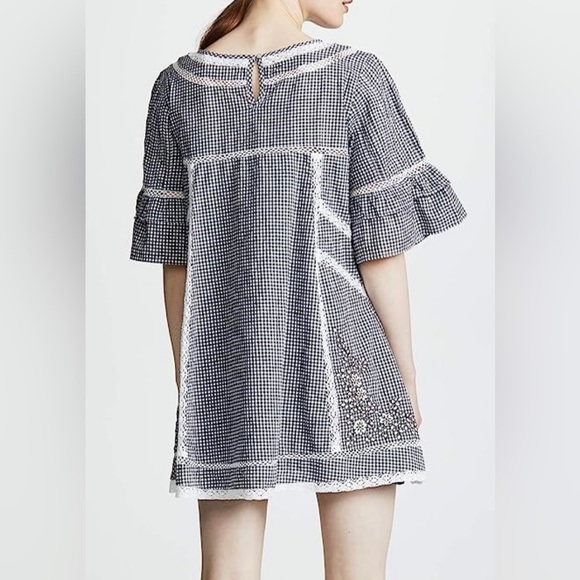 Free People Women’s Sunny Day Shirt Dress (crochet lace gingham embroidery) - Picture 2 of 8
